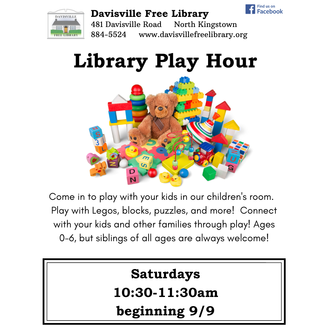 Library Play Hour, Saturdays 10:30-11:30am