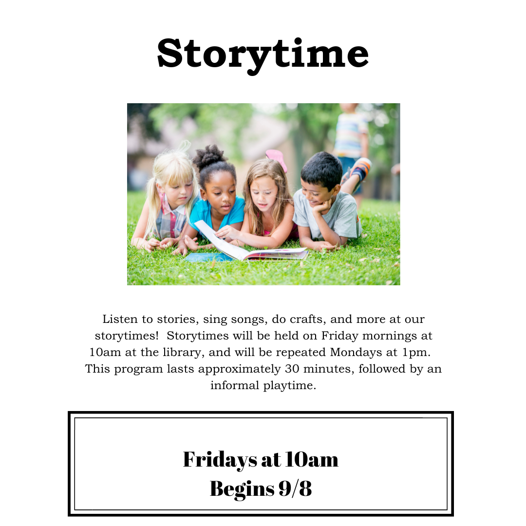 Storytime Fridays at 10am
