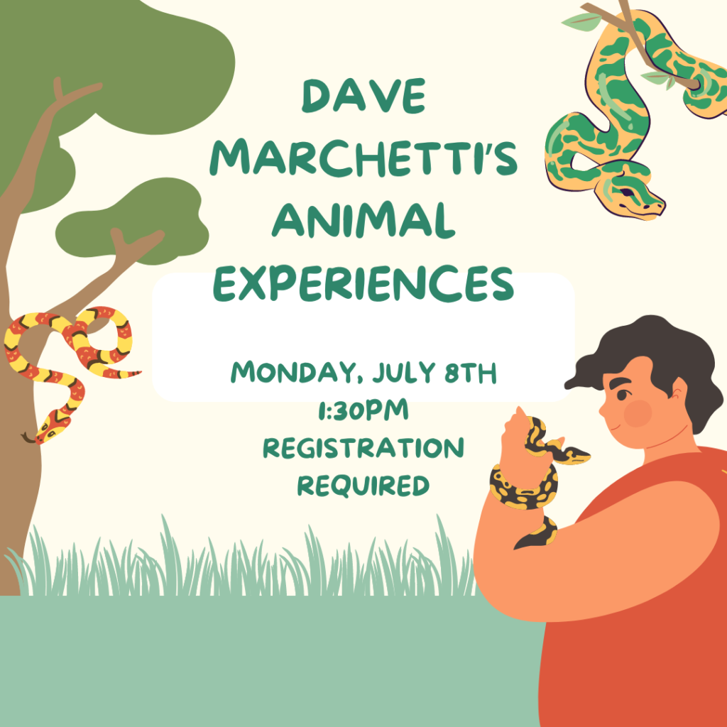 Dave Marchetti's Animal Experiences, Monday, July 8th, 1:30pm