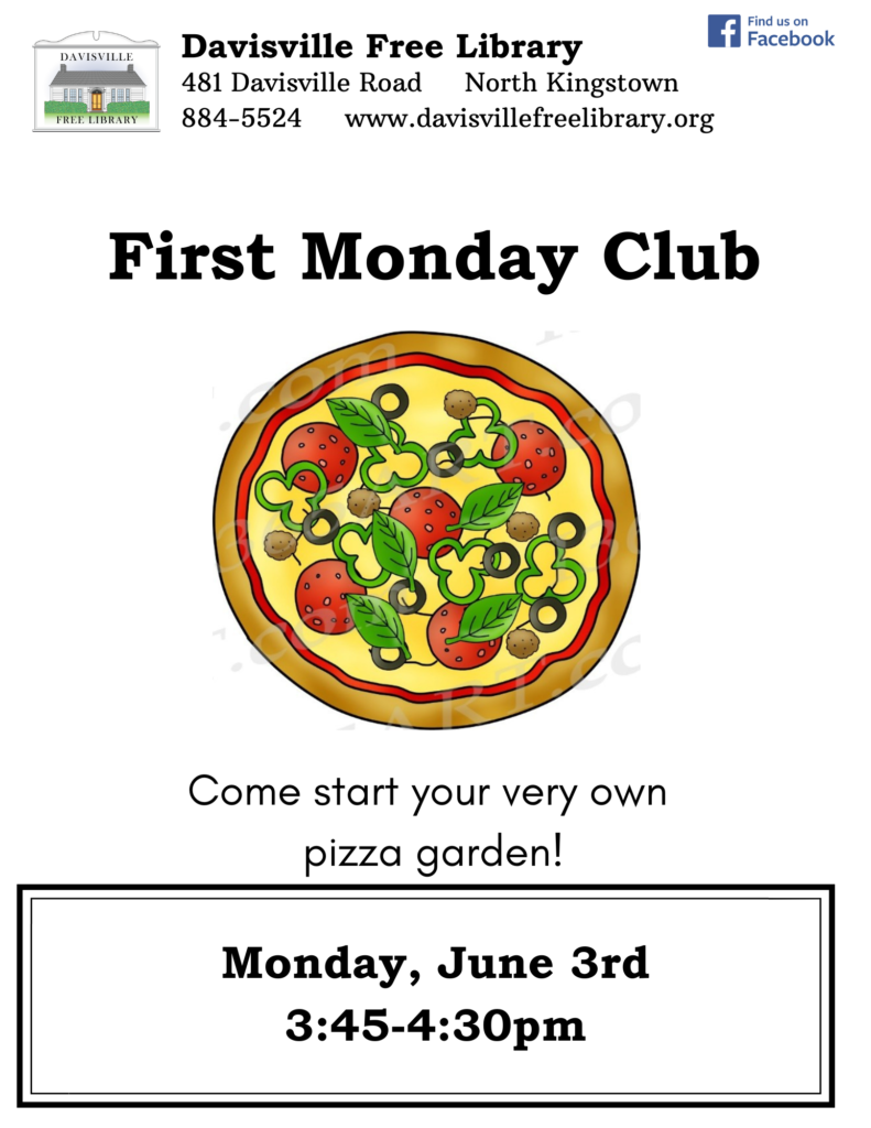 First Monday Club, Monday, June 3rd, 3:45-4:30